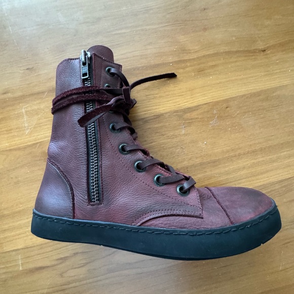 BLAMO Heathen Men’s 9 soft leather high tops zip tire soles handmade Indonesia - Picture 2 of 7